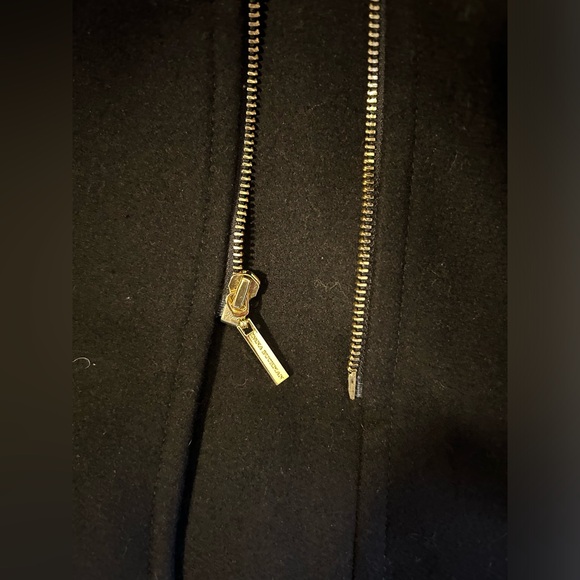 Like New Dana Buchman Black wool blend side zip tie front winter coat - Picture 11 of 12